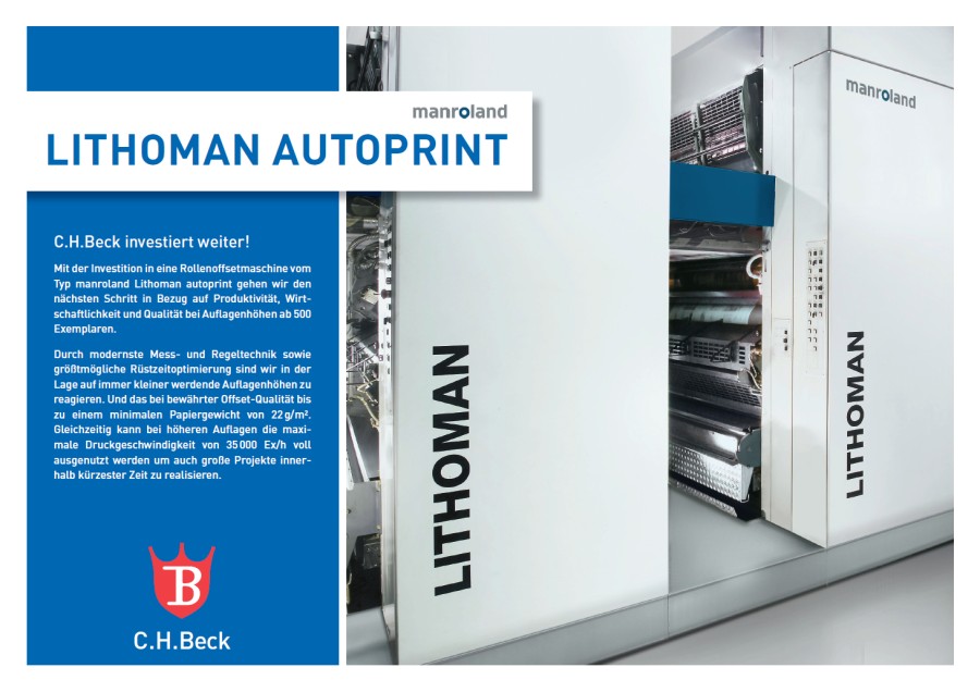 Eine neue Maschine, ein neuer Shop und was es bei der Druckerei C.H.Beck in 2019 sonst noch Neues gibt