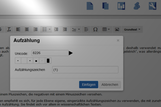 flowbooks – neues Aufzählungsplugin für den Online-Editor