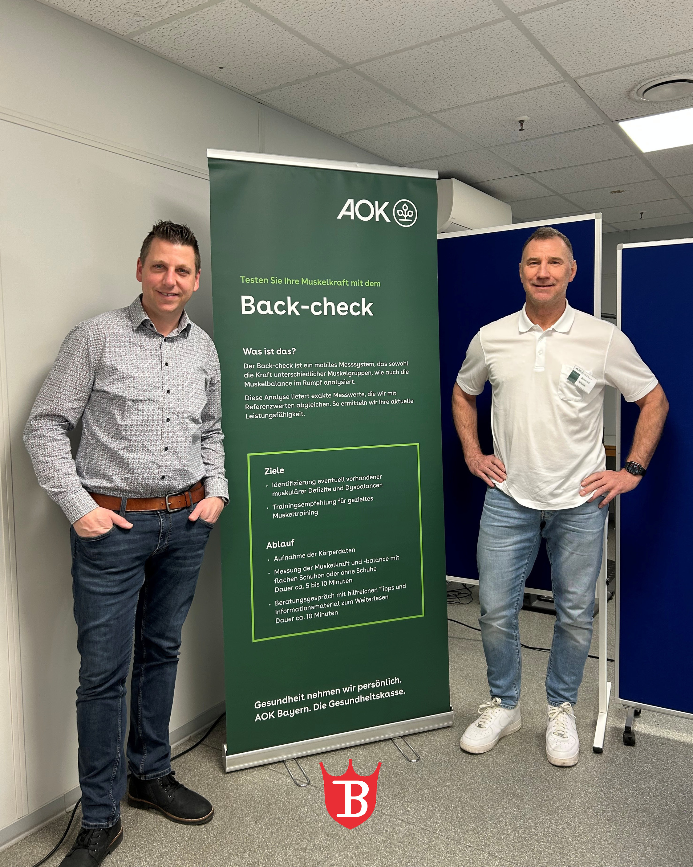 💼 Am 18. März 2026 fand für unsere Mitarbeiterinnen und Mitarbeiter ein „Back Check“ in Zusammenarbeit mit der AOK Bayern  und der Firma Motio statt.